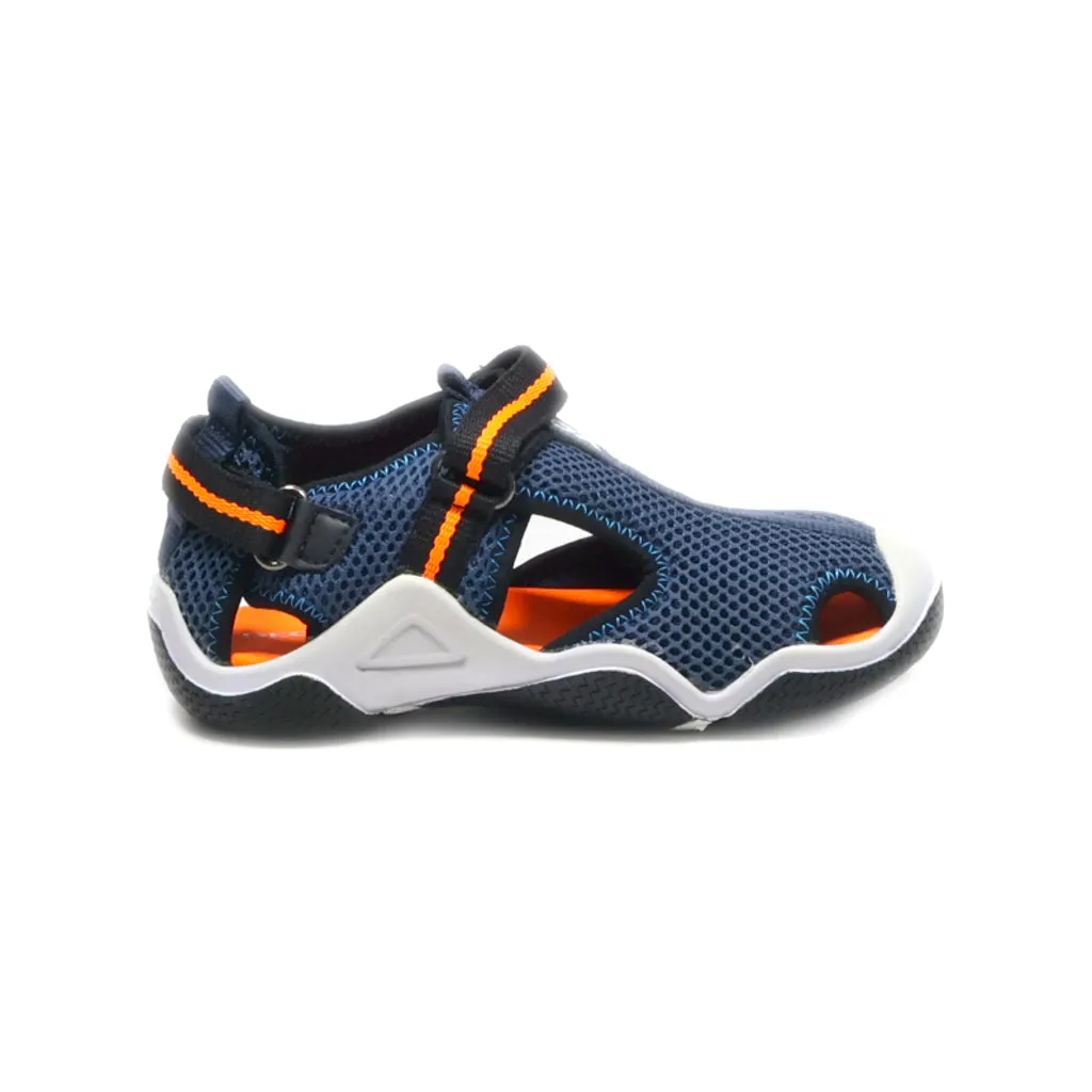 Geox Jr Wader Flat Sandals Fabric Blue Colour For Kids