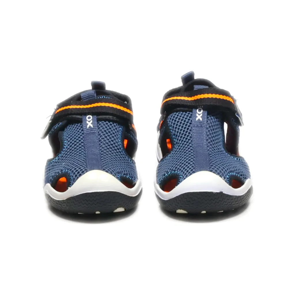 Geox Jr Wader Flat Sandals Fabric Blue Colour For Kids