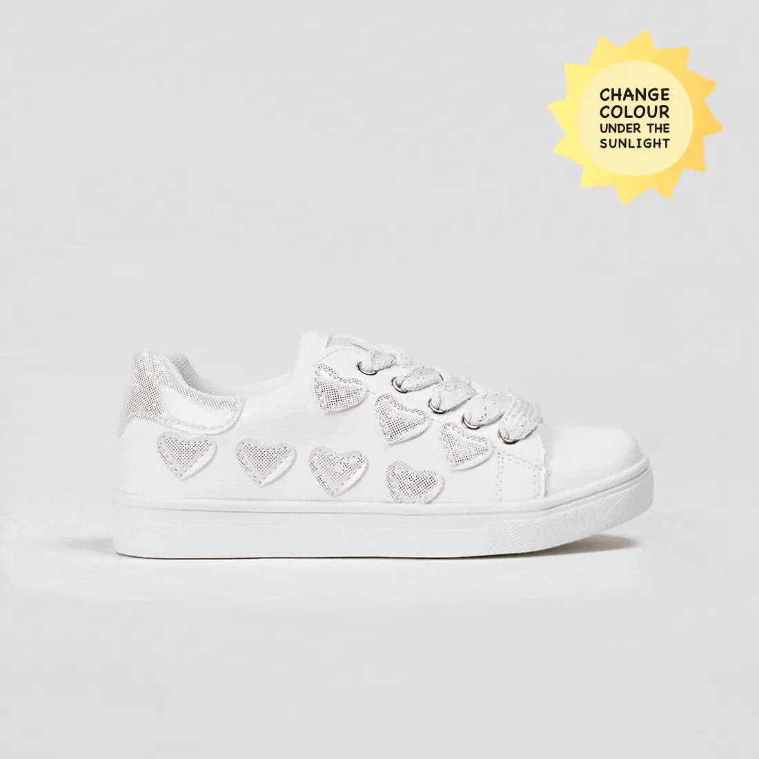 Girl's Solar Hearts Colour Changing Sneakers