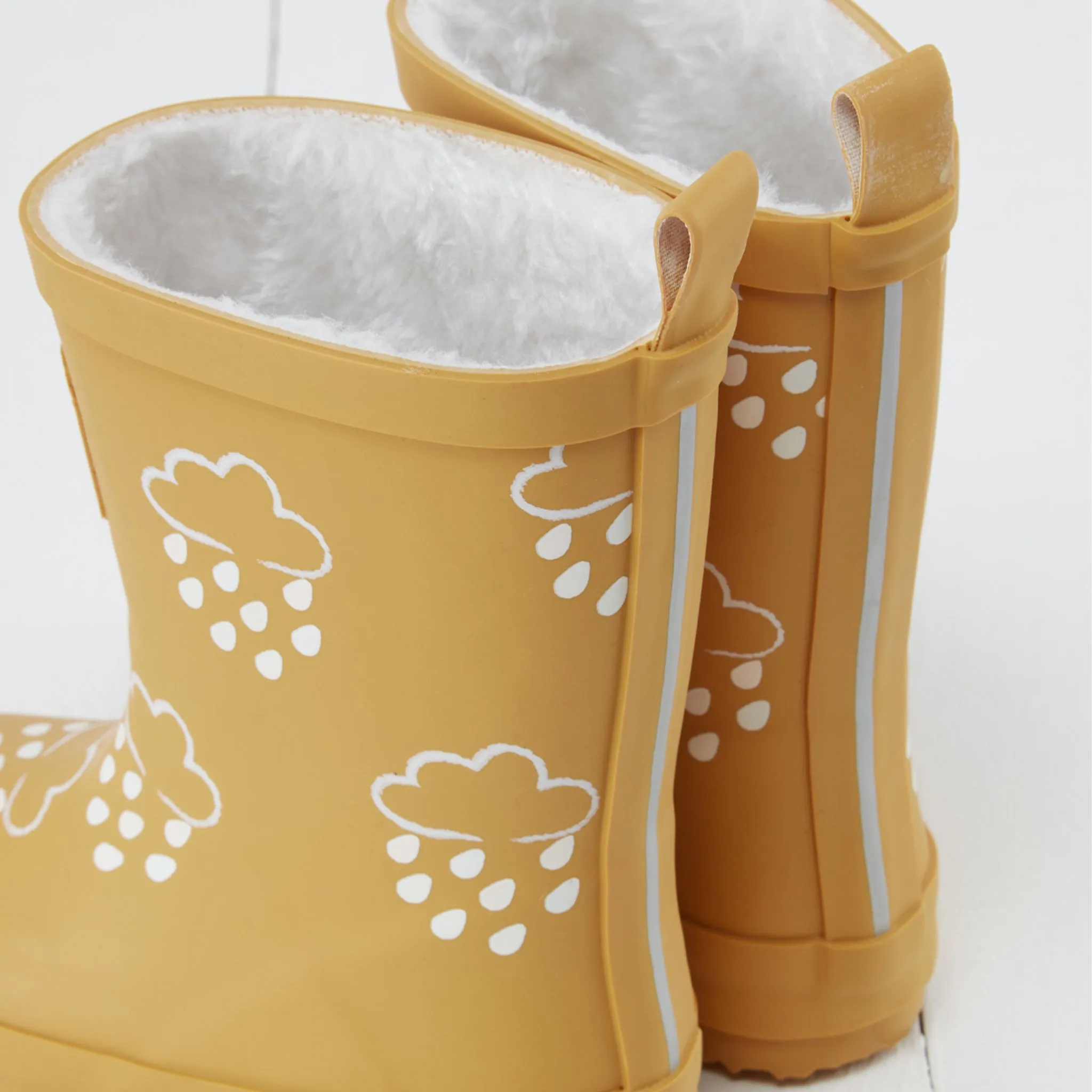 Grass & Air Colour-Revealing Wellies with Teddy Fleece Lining