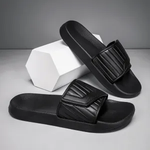 Hnzxzm Daily Casual Walking Slippers for Men Black Mens Water Shoes Bathroom Shower Water Slides Big Size 40-47 Slides Sandals