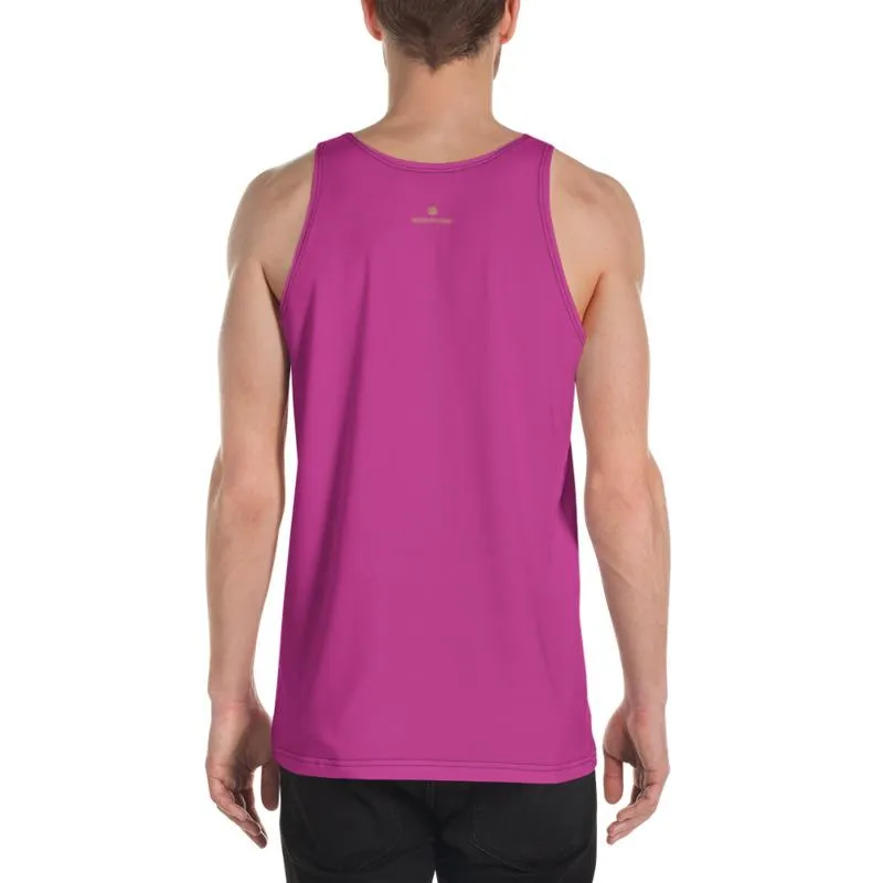 Hot Pink Solid Color Tanks, Solid Color Print Premium Unisex Gay Man Friendly Tank Top - Made in USA