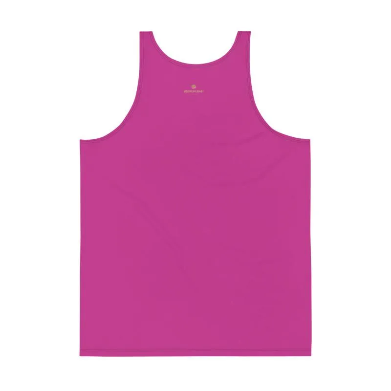 Hot Pink Solid Color Tanks, Solid Color Print Premium Unisex Gay Man Friendly Tank Top - Made in USA