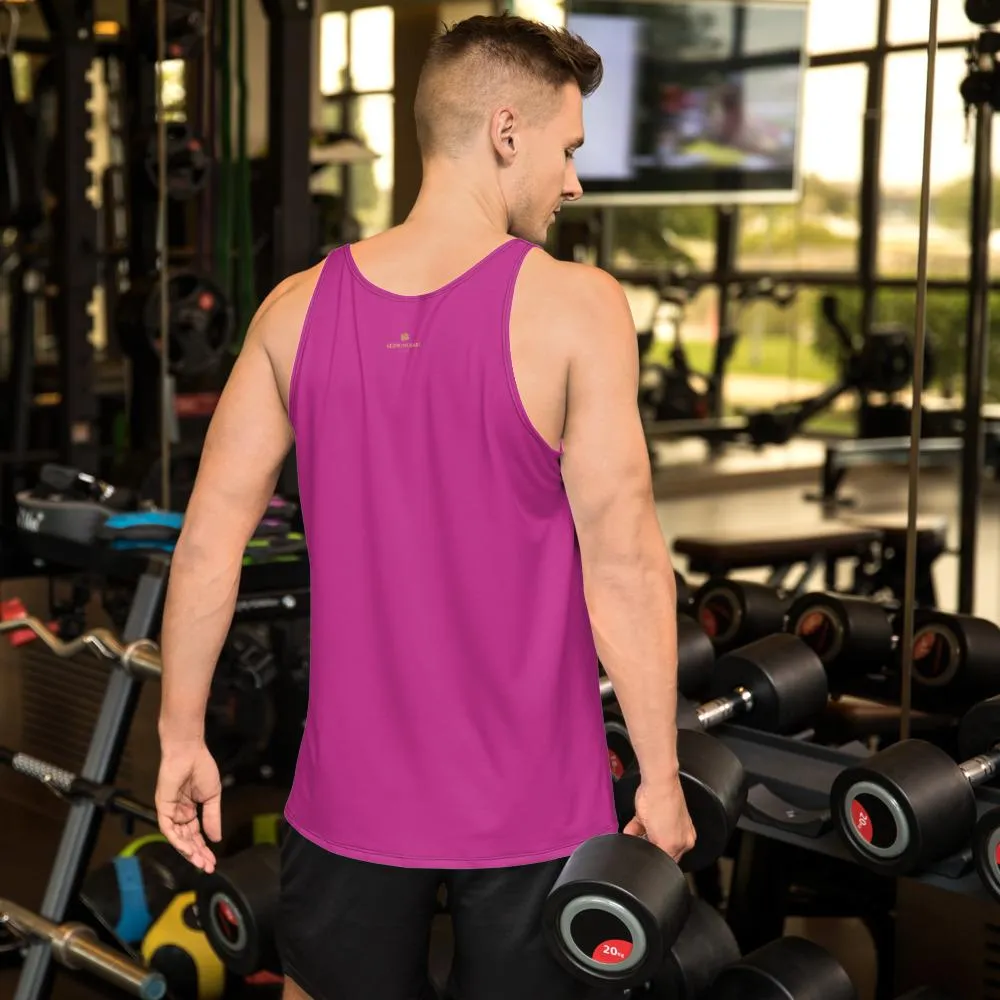 Hot Pink Solid Color Tanks, Solid Color Print Premium Unisex Gay Man Friendly Tank Top - Made in USA