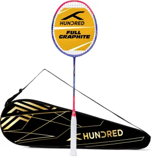 Hundred POWERTEK 1000 PRO Strung Badminton Racquet (Black)