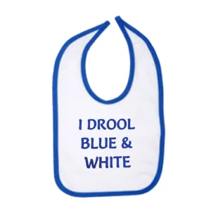 I Drool Blue & White Bib