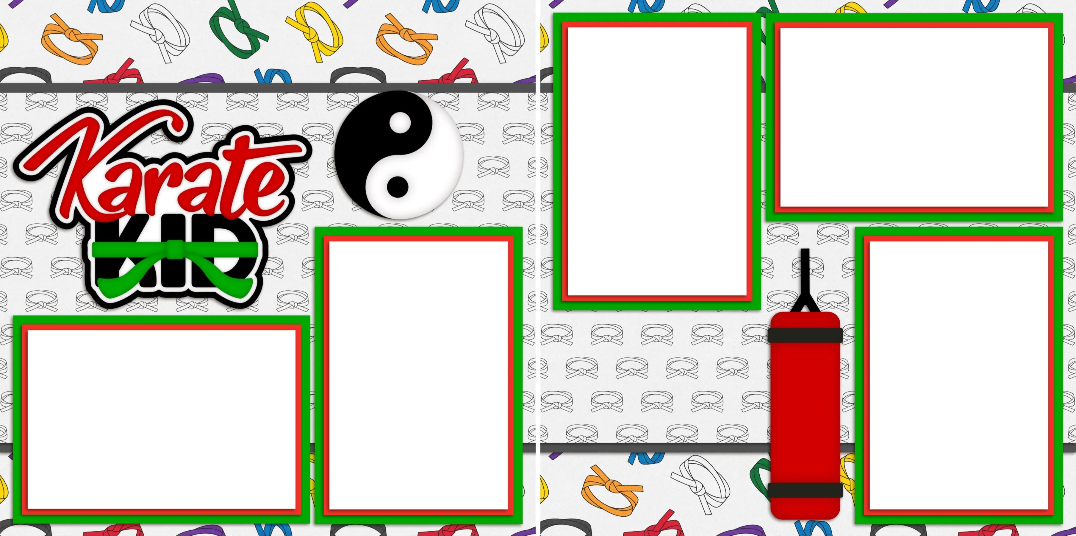 Karate Kid - Digital Scrapbook Pages - INSTANT DOWNLOAD