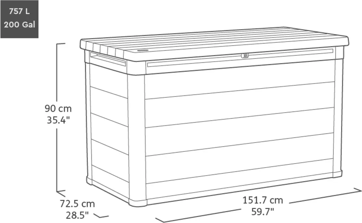 Keter Cortina 757L Storage Box - Grey