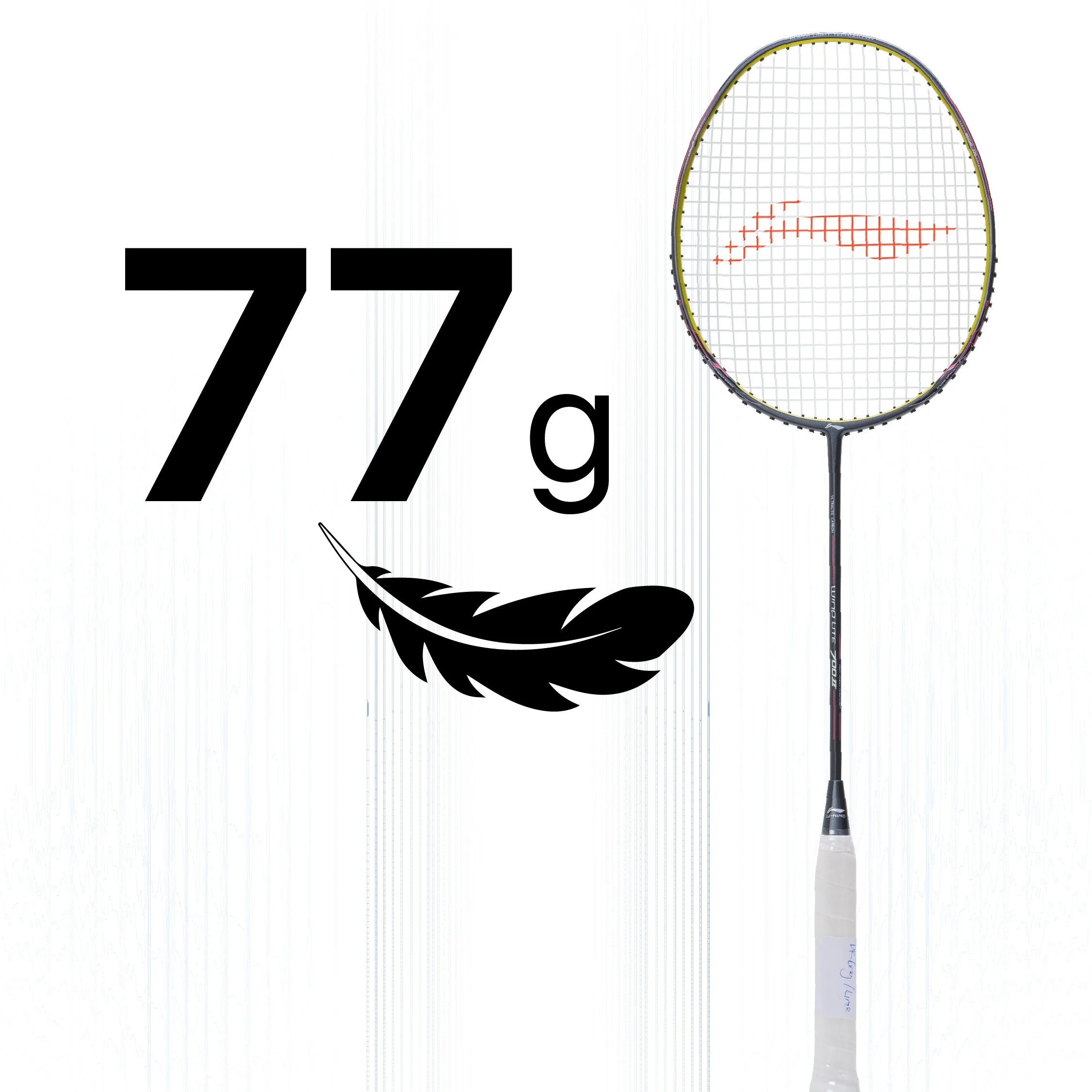 Li-Ning Wind Lite 700 II Strung Badminton Racquet (Grey / Yellow)