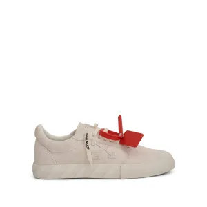 Low Vulcanized Suede Sneaker in White