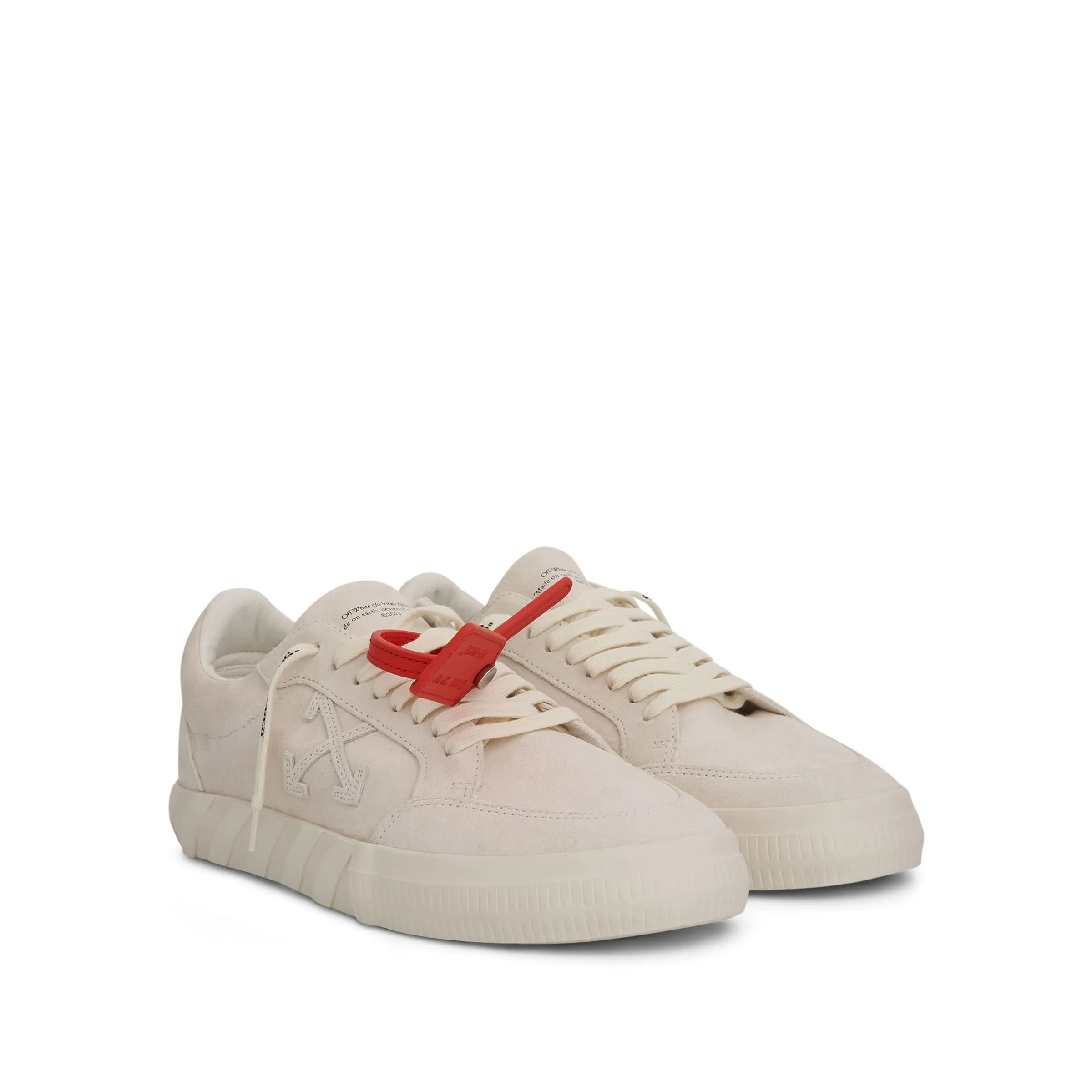 Low Vulcanized Suede Sneaker in White