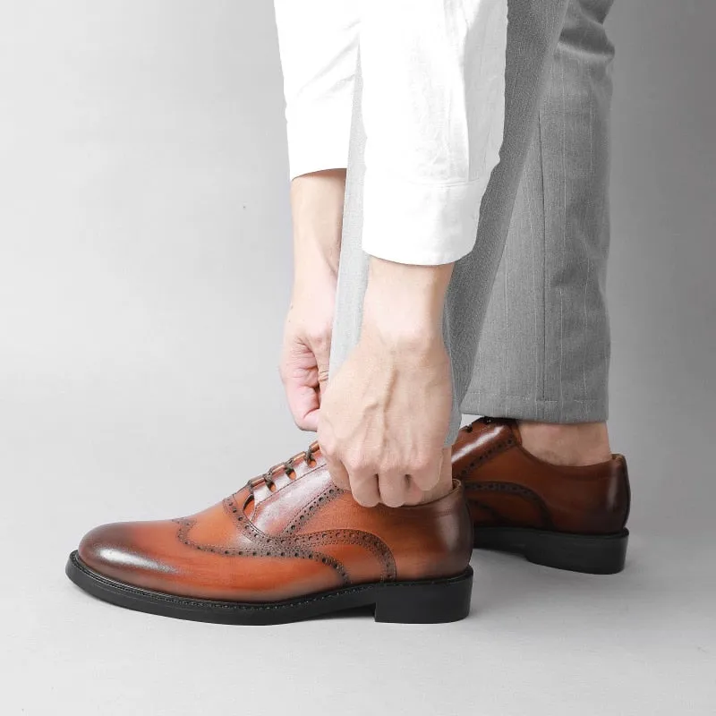 LuxeLeather Exotic Oxford Dress Shoes