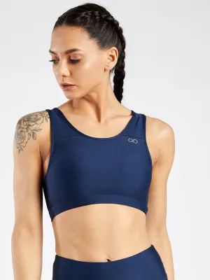 Maxtreme Pace Navy High Neck Sports Bra