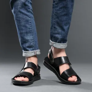 Men soft comfortable open toe flat sandals