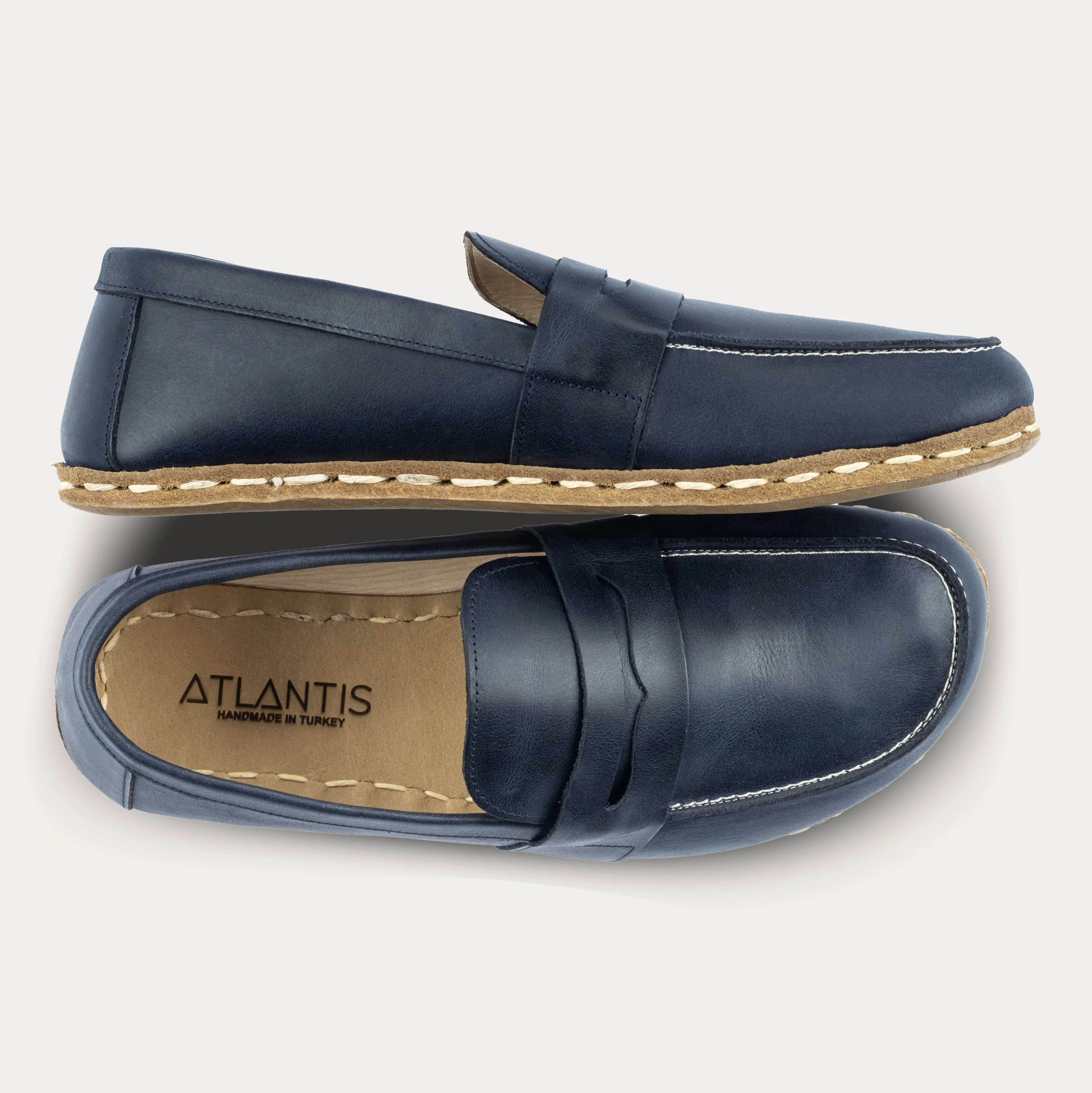 Men's Blue Penny Loafers