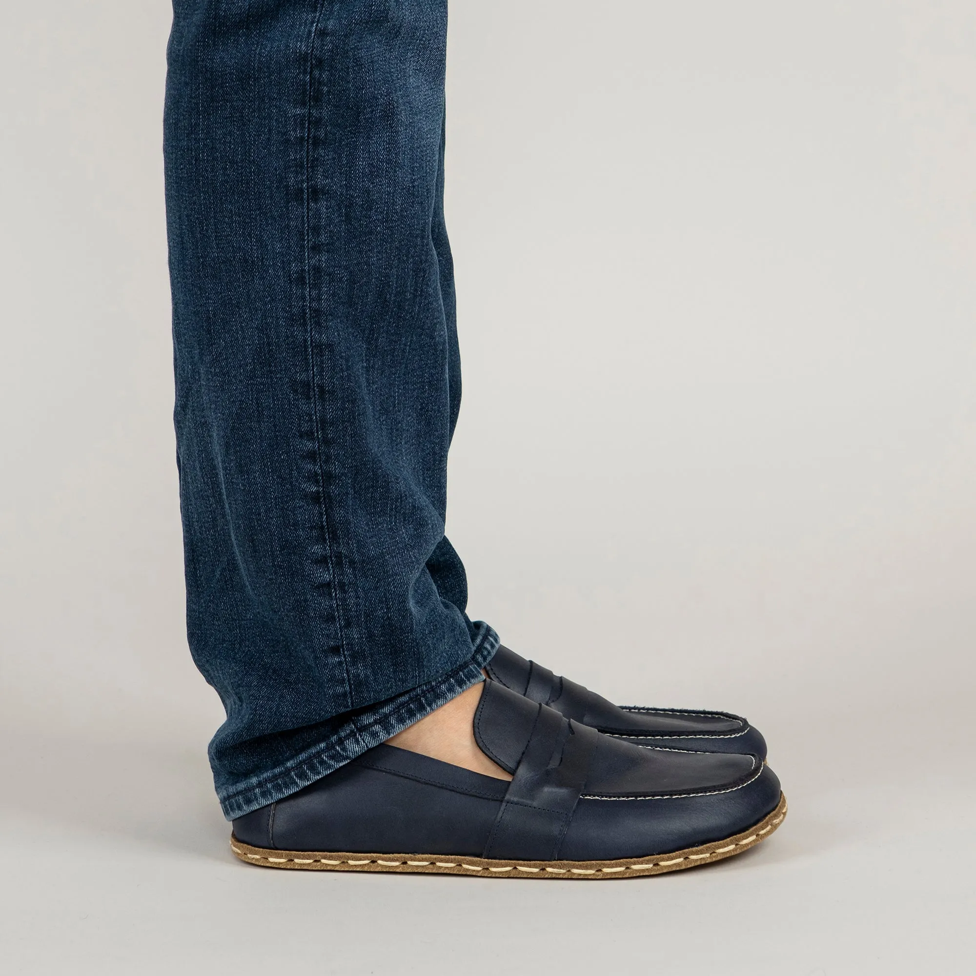 Men's Blue Penny Loafers