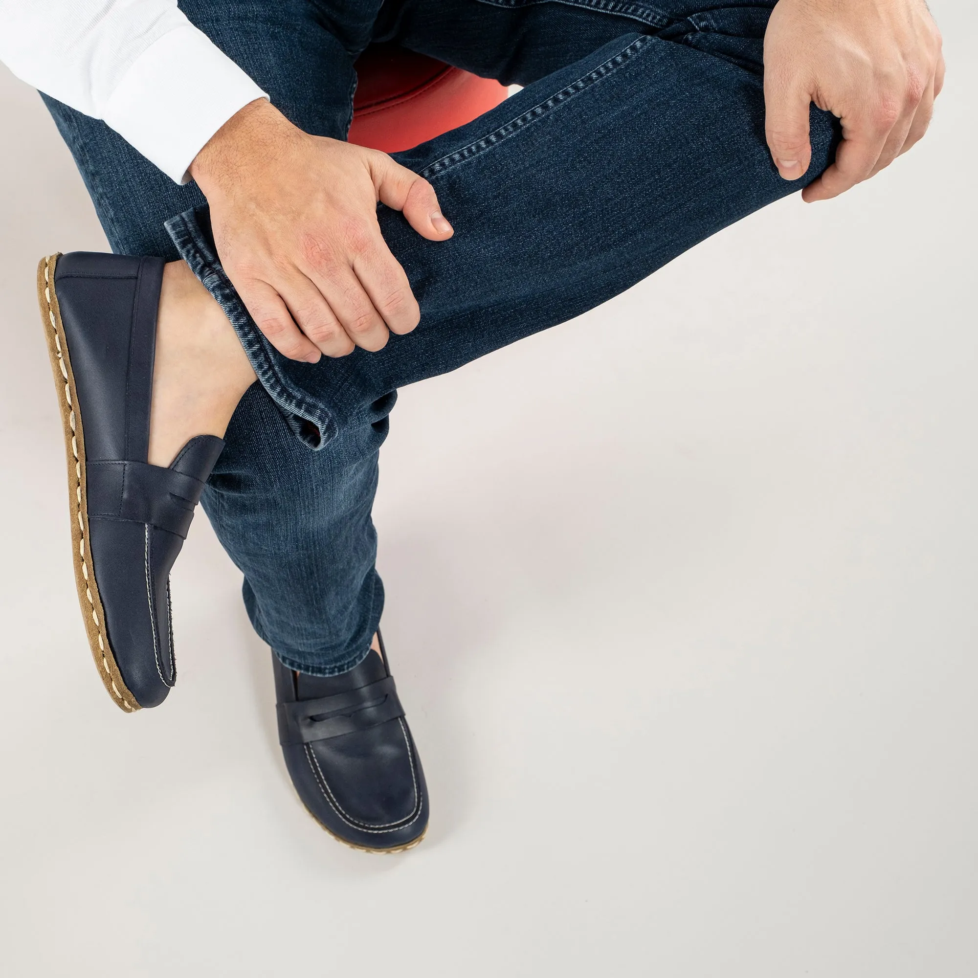 Men's Blue Penny Loafers