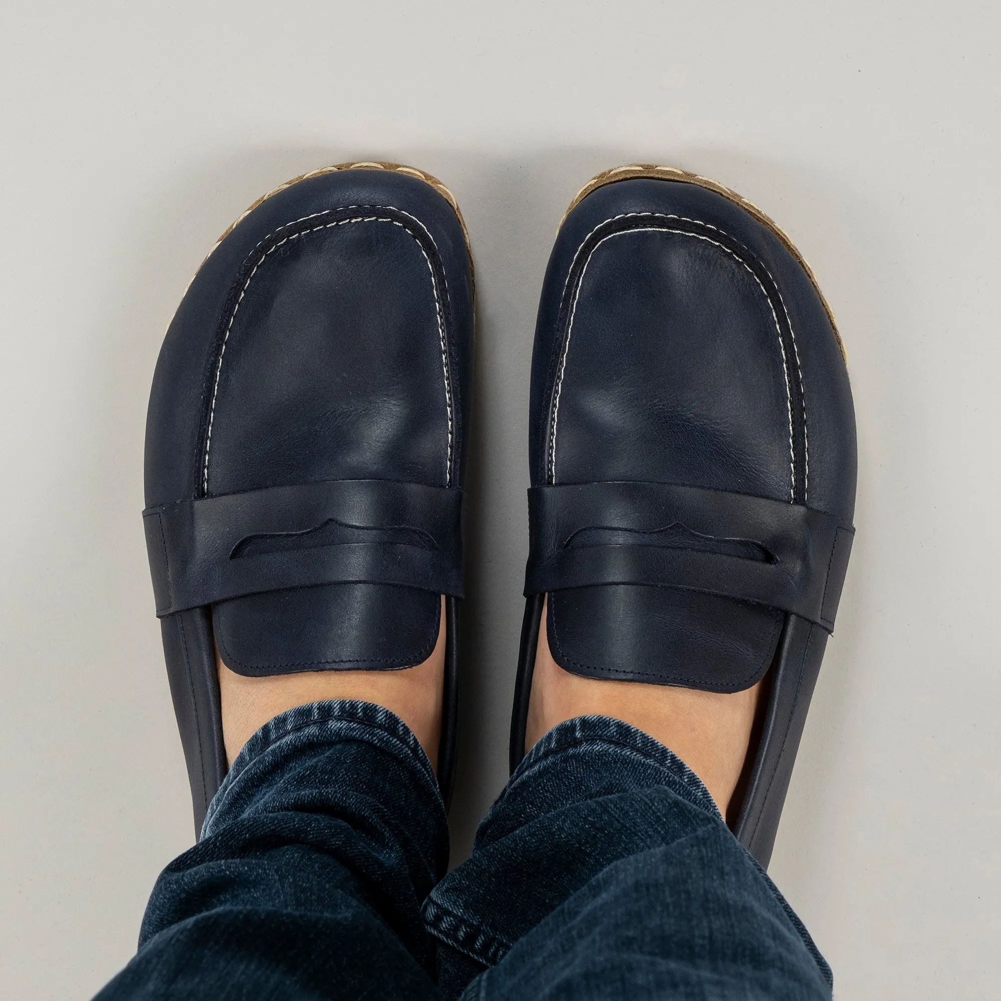 Men's Blue Penny Loafers