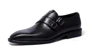 Men's Double Monk Strap Leather Loafers