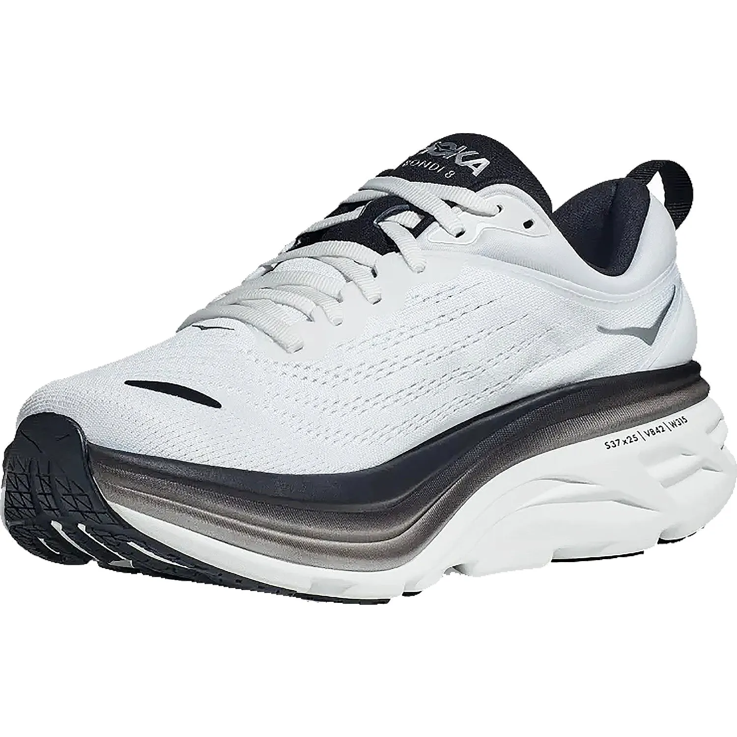 Men's Hoka Bondi 8 White/Black Mesh