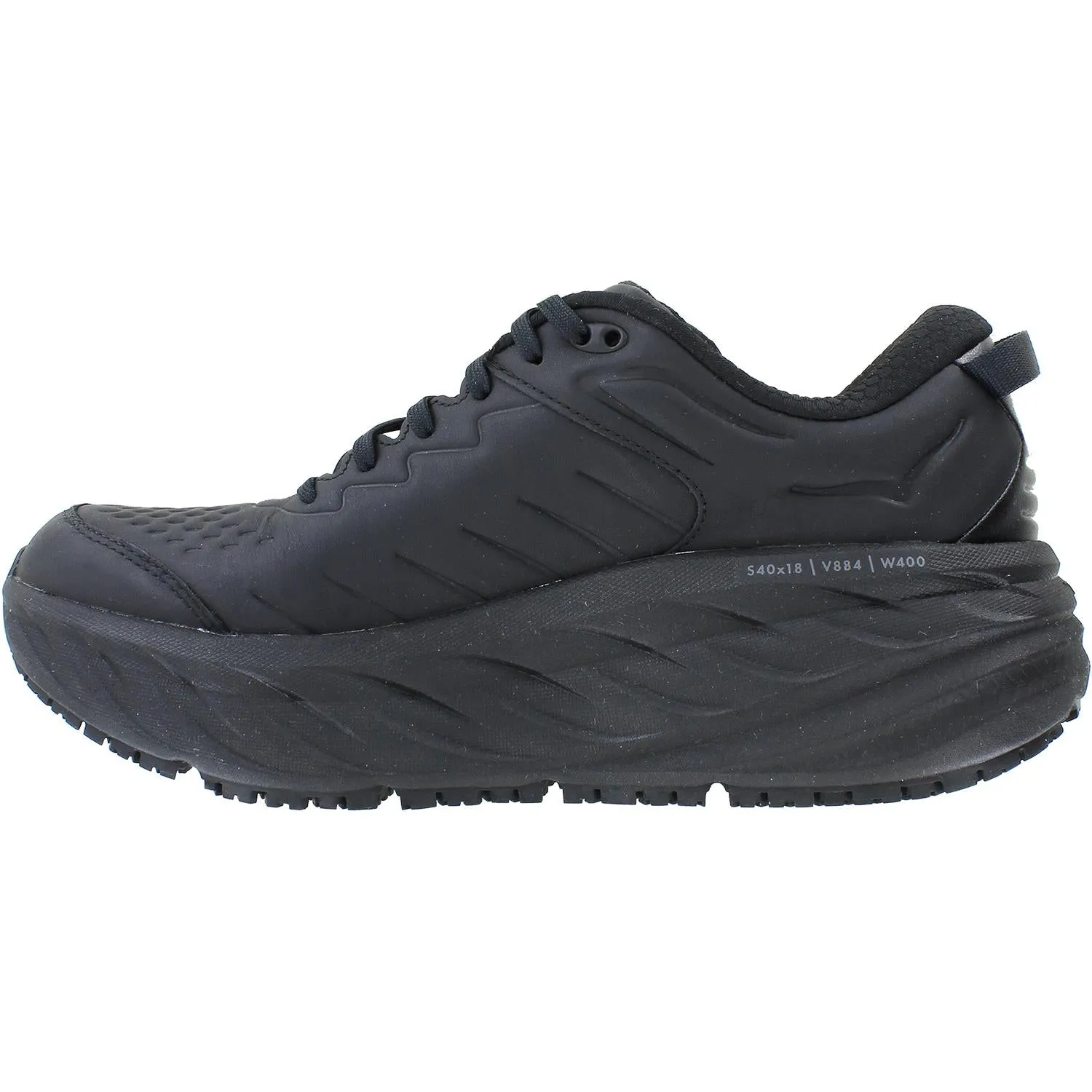 Men's Hoka Bondi SR Black Leather