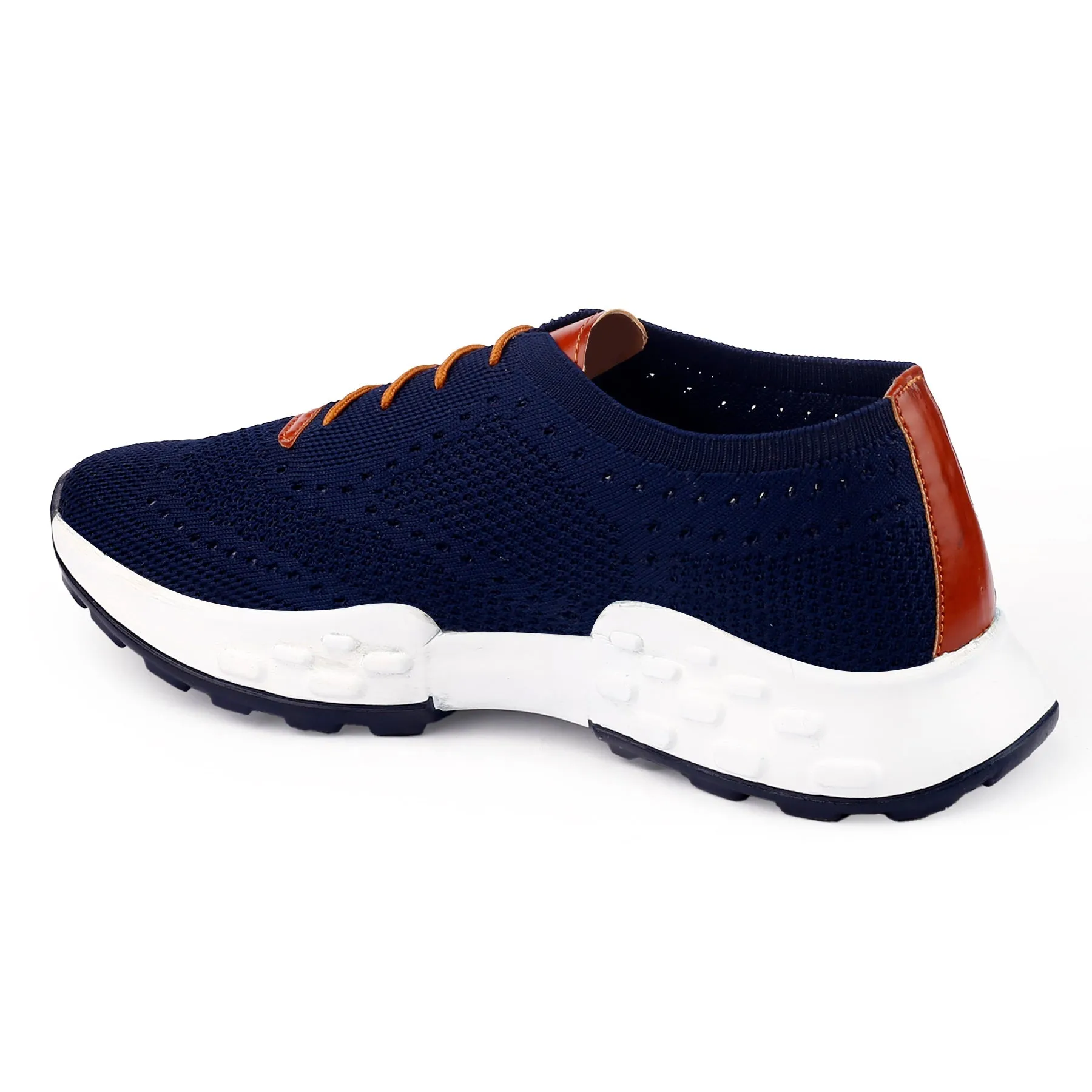 Men's Knitted Upper Casual Brogues Lace-up Running Shoes