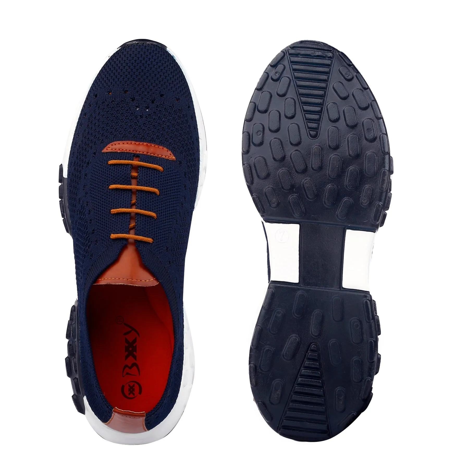 Men's Knitted Upper Casual Brogues Lace-up Running Shoes