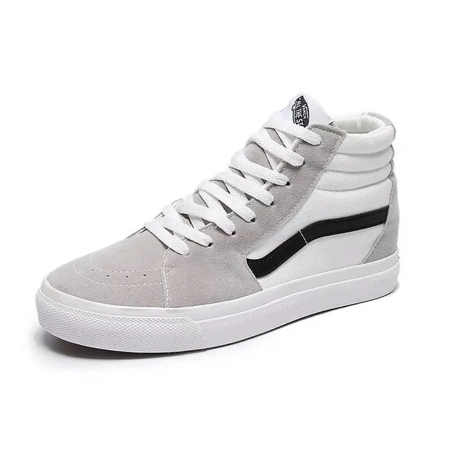 Mid High Black Shoes Men and Women Unisex High Top Grey Classic Sneakers Skateboarding Shoes