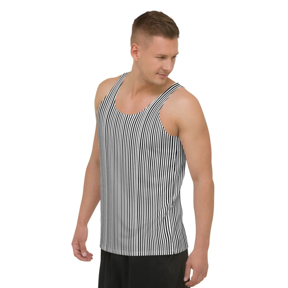 Modern Black Stripes Tanks, Vertical Stripes Men's or Women's Best Tanks-Made in USA/EU