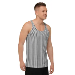 Modern Black Stripes Tanks, Vertical Stripes Men's or Women's Best Tanks-Made in USA/EU