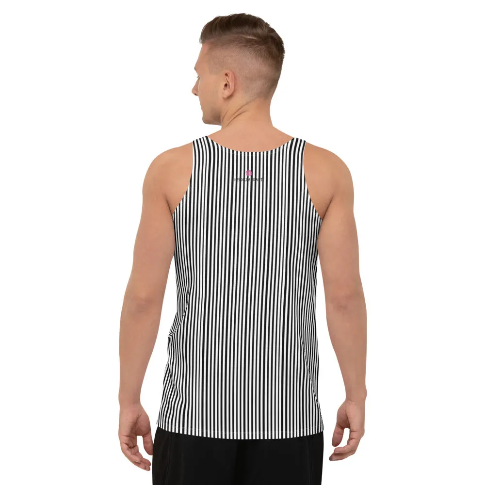 Modern Black Stripes Tanks, Vertical Stripes Men's or Women's Best Tanks-Made in USA/EU