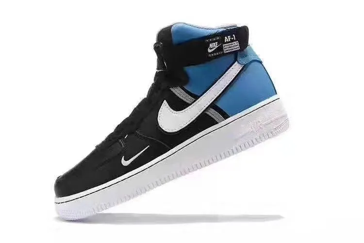 NAF 1 Mid Black and Blue Hightops Sneakers