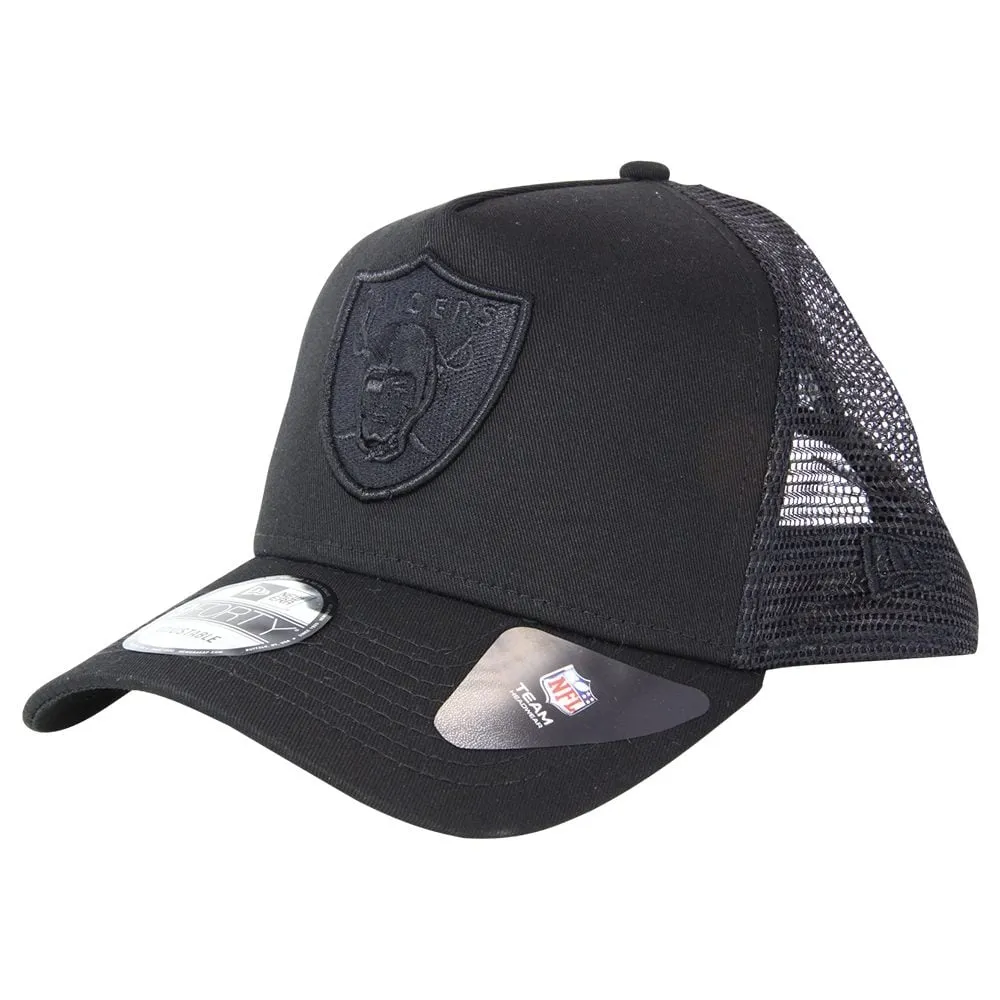 New Era Las Vegas Raiders 9FORTY A Frame Trucker Cap - Black/Black