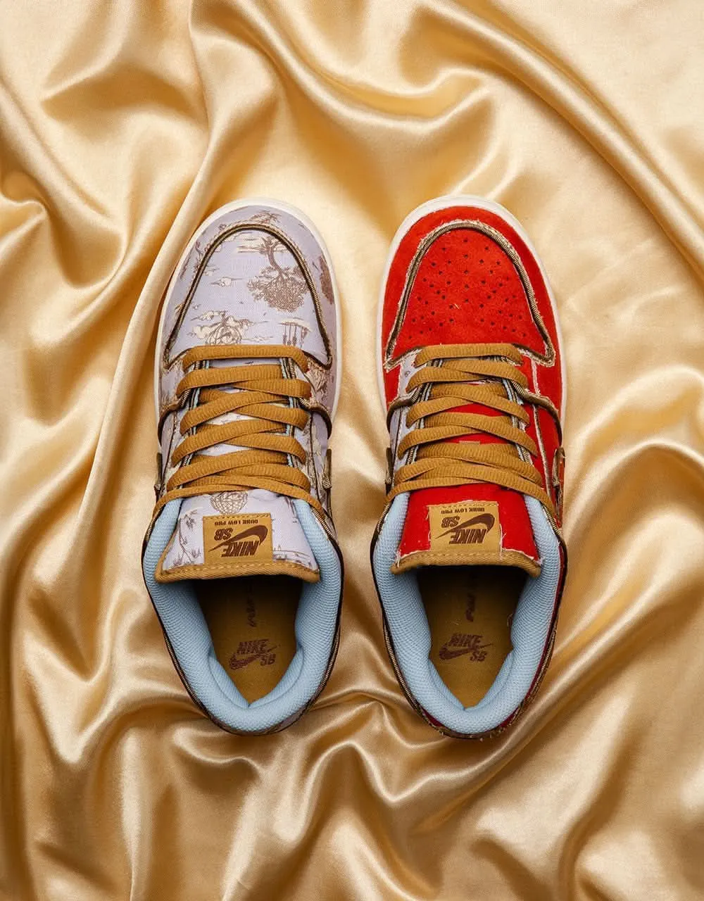 Nike SB 'City of Style' Dunk Low Pro Premium Skate Shoes - Football Grey/Coconut Milk-Khaki-Flt Gold-Sail-Dragon Red