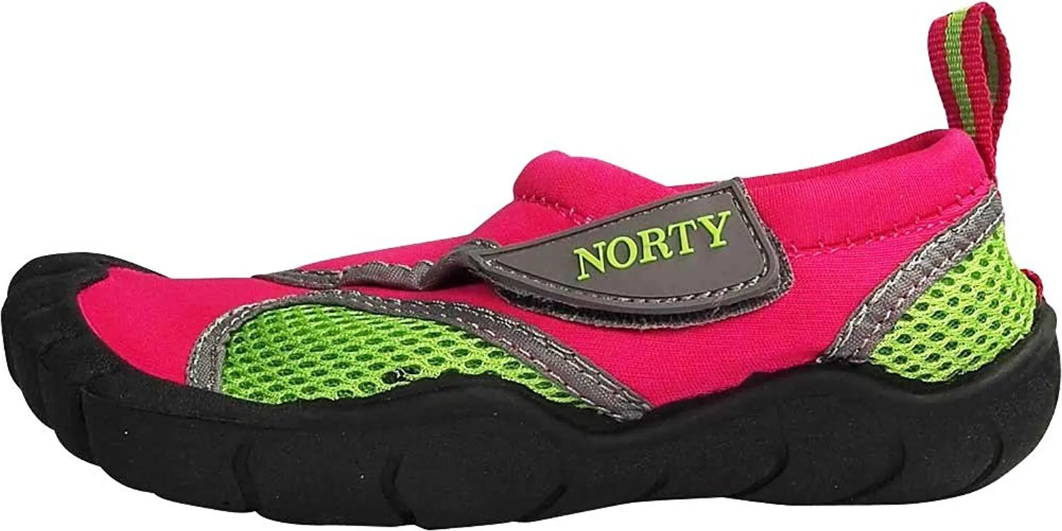 Norty - Little Girls Skeletoe Velcro Close Aqua Water Shoe