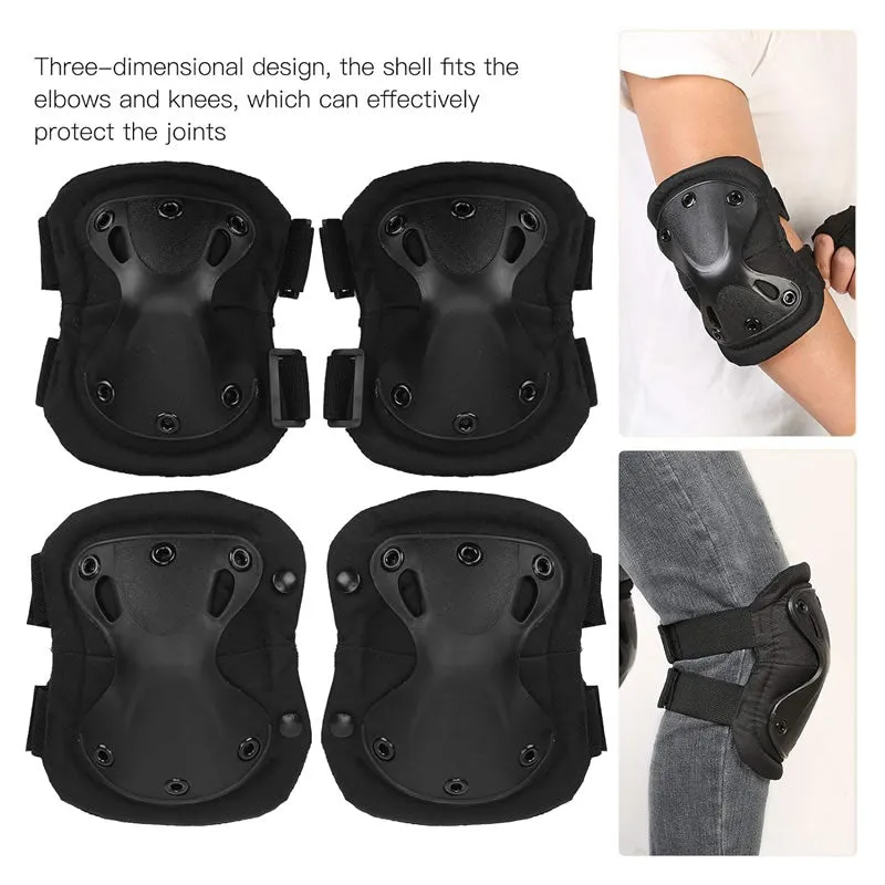 Outdoor Safety Tactical Knee And Elbow Pad Set Jy-138