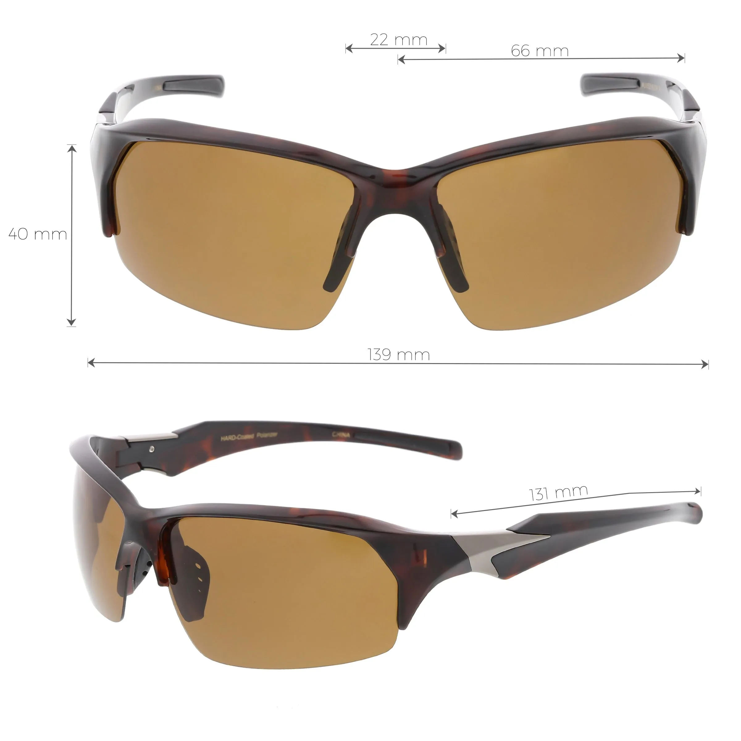 Performance Half Frame Sports Jacket Polarized Sunglasses C802