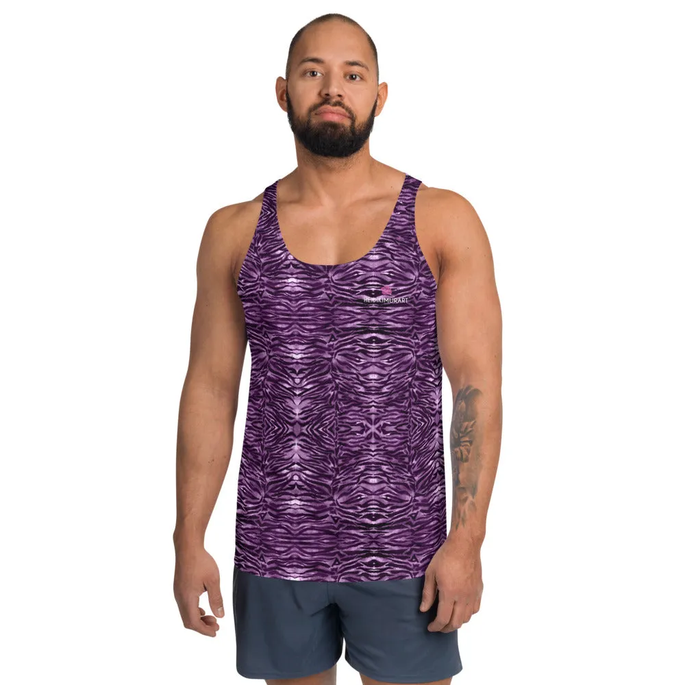 Pink Tiger Striped Tank Top, Tiger Stripes Animal Print Men's or Women's Tanks-Made in USA/EU