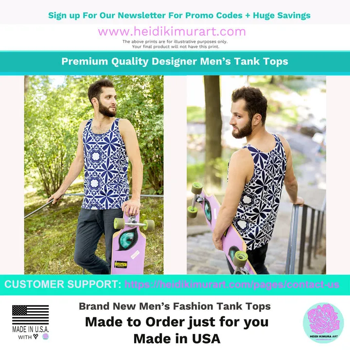 Polka Dots Unisex Tank Top, Dotted Men's or Women's Designer Premium Tank Top-Made in USA/EU/MX