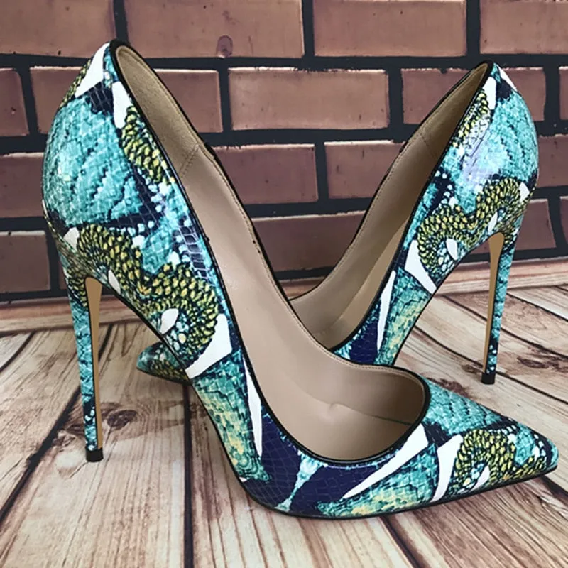 Pre Order:  Green Foral Pointed-Toe Pumps Shoes