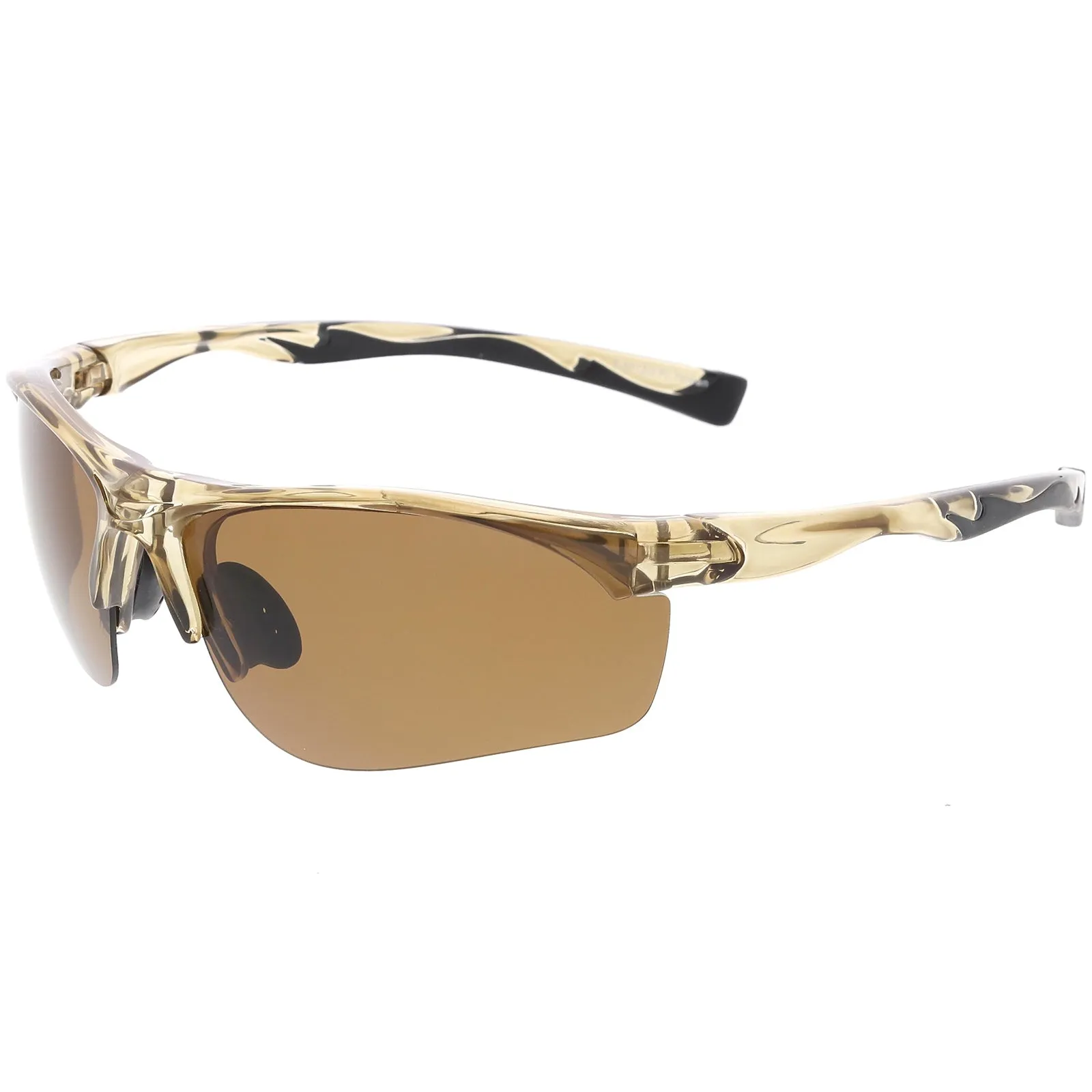 Premium Half Frame Polarized TR-90 Sports Wrap Sunglasses C818 70mm