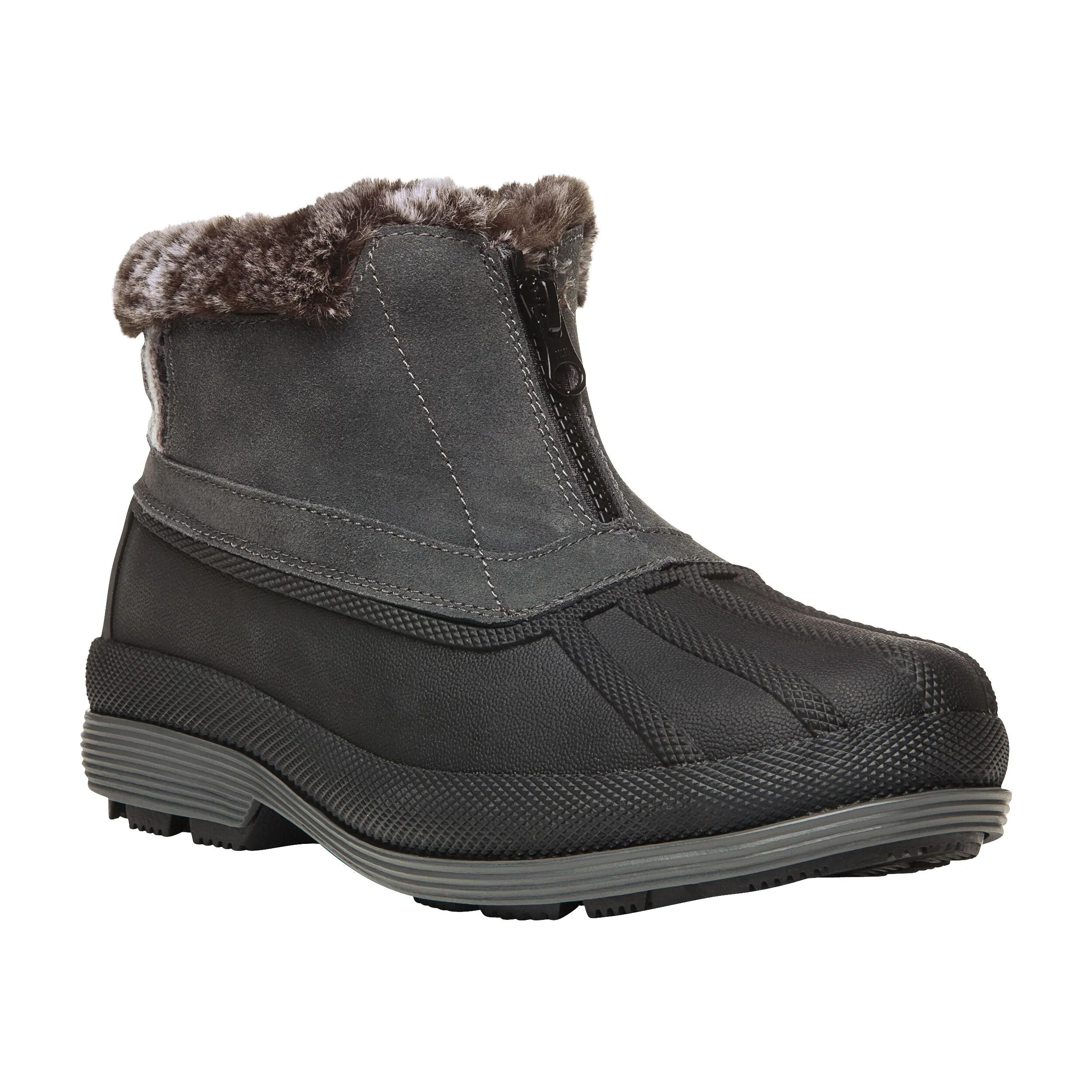 Propet Women Lumi Ankle Zip WBX012S - Insulated Waterproof Winter Booties -Gray