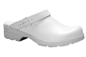 San Duty Comfort Clog with Strap, white size 46