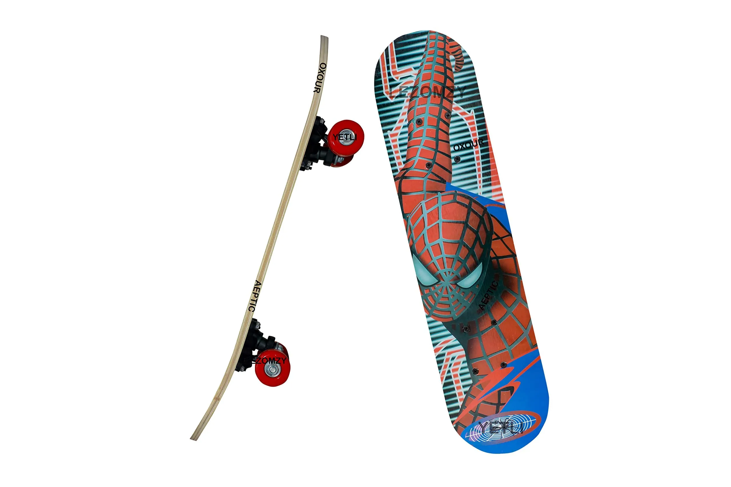 Sell pluse Skateboard 23"X 6" Complete Skateboard, Double Kick Concave Skate Board 9 Layer Plywood Deck Standard Skateboards For Kids Boys Girls Beginners Teens Adult-Mickeyy