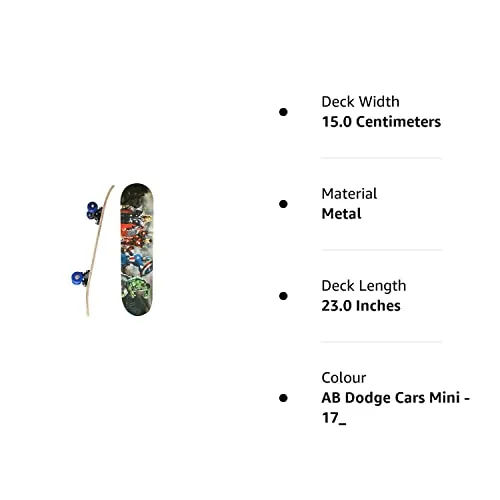 Sell pluse® Skateboard 23''x 6'' Complete Skateboard, Double Kick Concave Skate Board 7 Layer Plywood Deck Standard Skateboards for Kids Boys Girls Beginners Teens Adult-DOGDE CAR