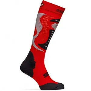 Sidi Faenza Ventilated Sports Motorcycle Long Socks - Red/Black