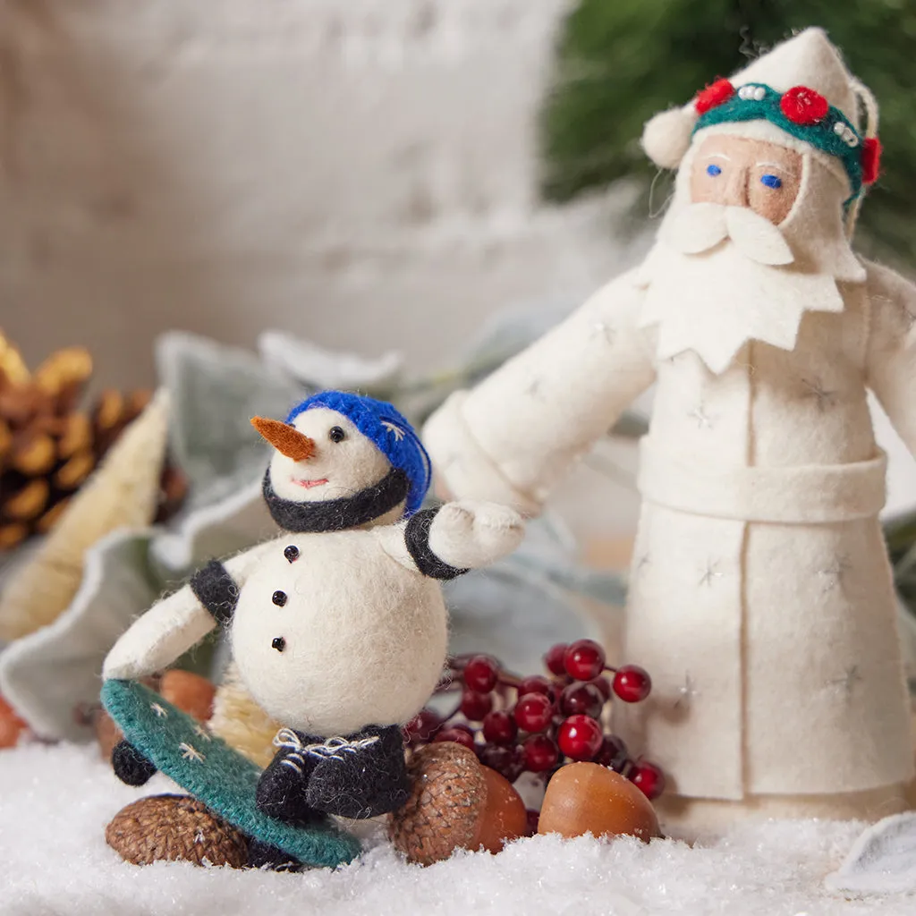 Skateboarding Snowman Ornament