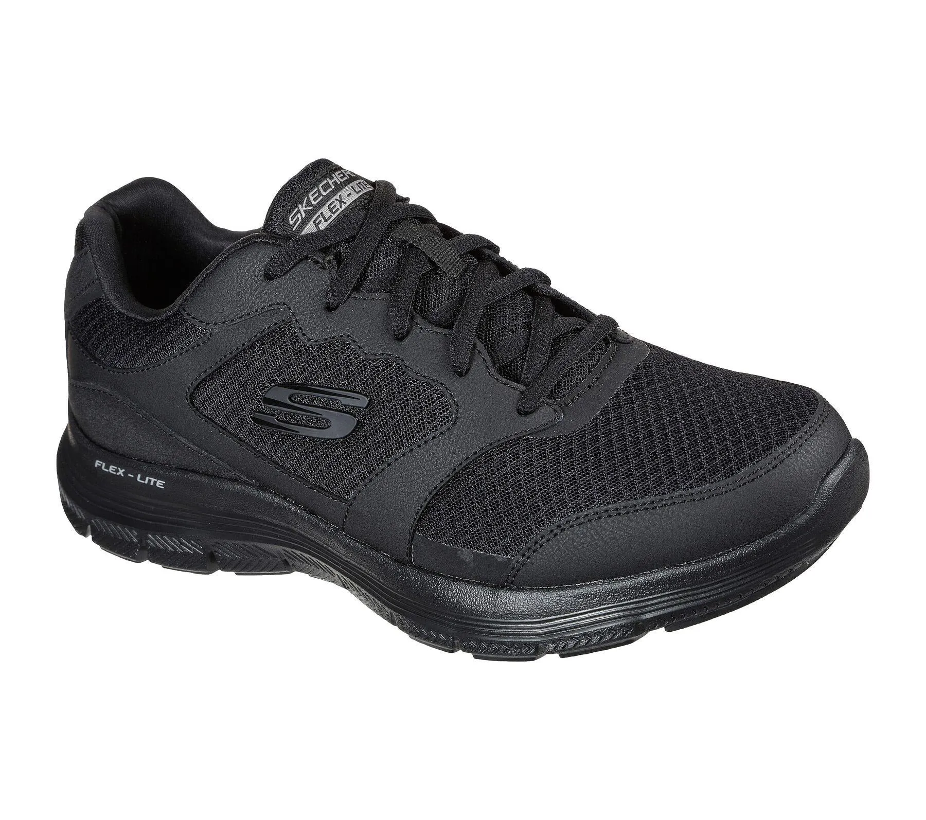 Skechers Men's Flex Advantage 4.0 Sneaker Wide Fit shoes in Black in UK6 to UK13