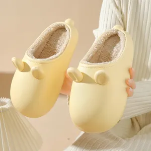 Sohiwoo Fashion Plush Shoes Fashion Couples Anti Slip Women's Shoes For Man Winter Cute Simple Thickened Warm EVA Plush Cotton Slippers