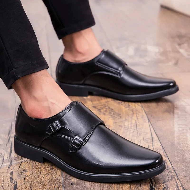 Spring Men's Dress Shoes Men's Korean Business Casual Metal Clasp Men's Shoes